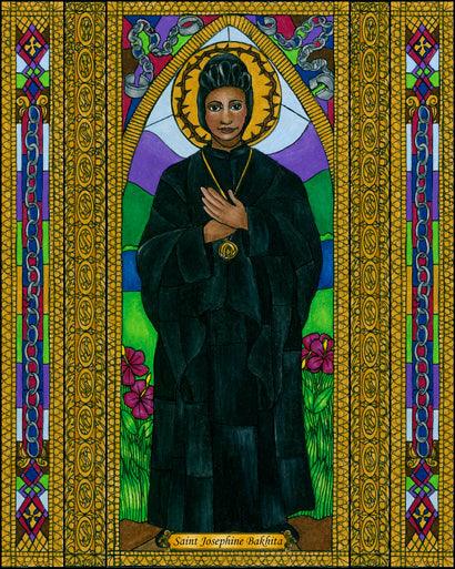 Wall Frame Espresso, Matted - St. Josephine Bakhita by Brenda Nippert - Trinity Stores
