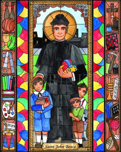 Wall Frame Black, Matted - St. John Bosco by Brenda Nippert - Trinity Stores