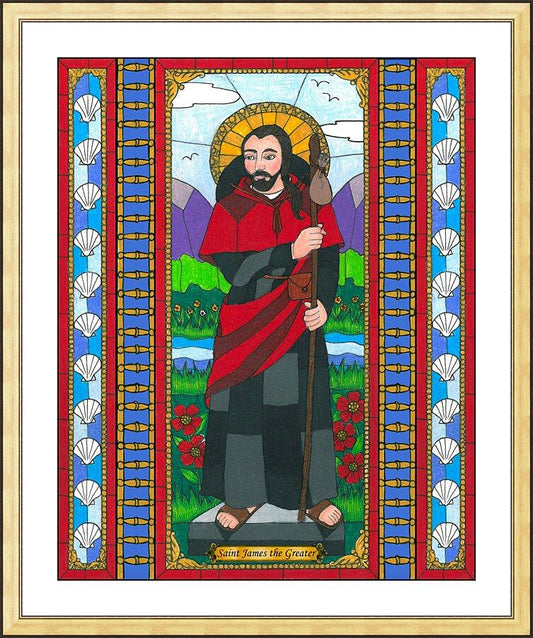 Wall Frame Gold, Matted - St. James the Greater by Brenda Nippert - Trinity Stores