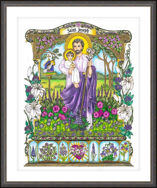 Wall Frame Espresso, Matted - St. Joseph by Brenda Nippert - Trinity Stores