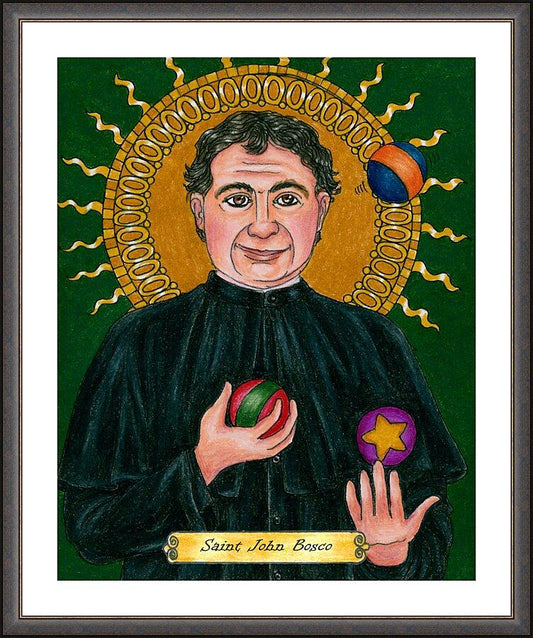 Wall Frame Espresso, Matted - St. John Bosco by Brenda Nippert - Trinity Stores
