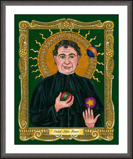 Wall Frame Espresso, Matted - St. John Bosco by Brenda Nippert - Trinity Stores