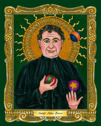 Wall Frame Black, Matted - St. John Bosco by Brenda Nippert - Trinity Stores