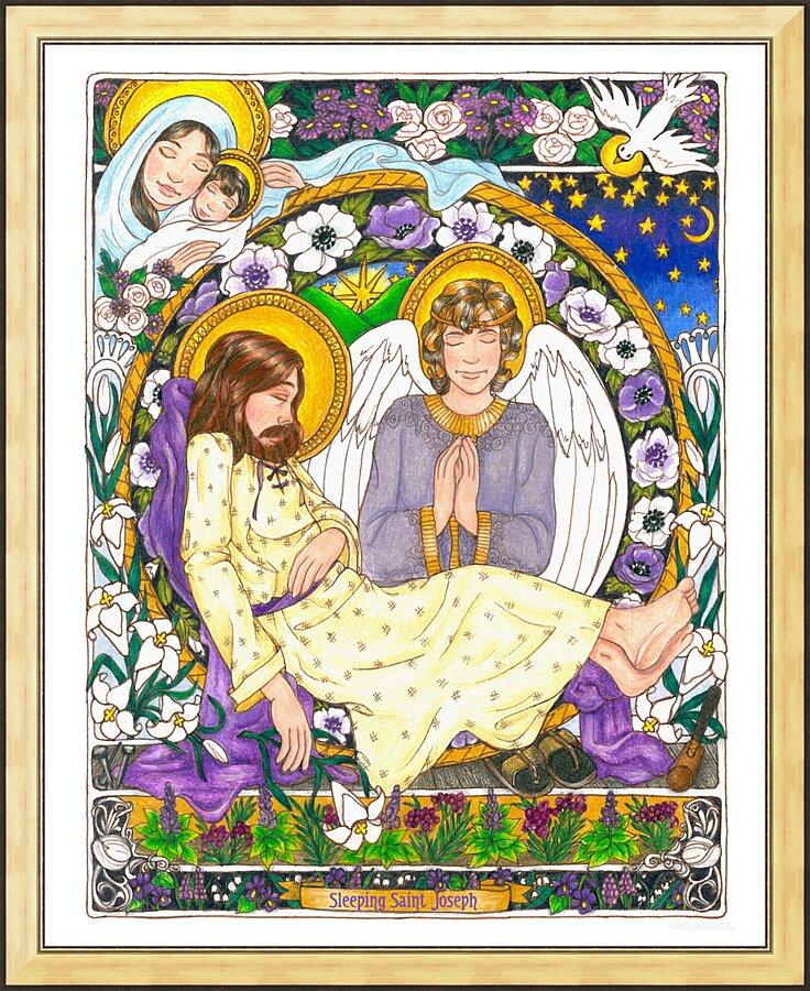 Wall Frame Gold - St. Joseph Sleeping by Brenda Nippert - Trinity Stores