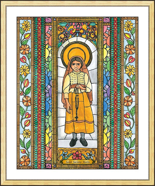 Wall Frame Gold, Matted - St. Jacinta Marto by Brenda Nippert - Trinity Stores