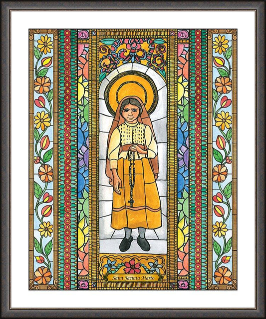 Wall Frame Espresso, Matted - St. Jacinta Marto by Brenda Nippert - Trinity Stores