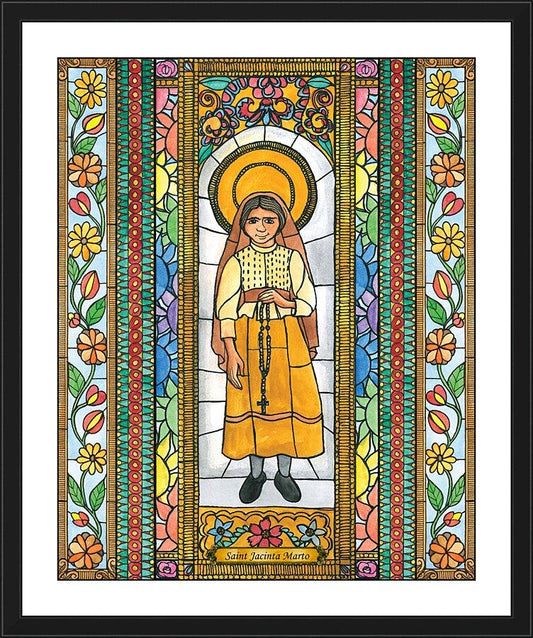 Wall Frame Black, Matted - St. Jacinta Marto by Brenda Nippert - Trinity Stores