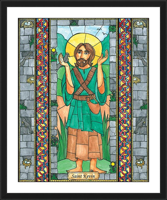 Wall Frame Black, Matted - St. Kevin by Brenda Nippert - Trinity Stores