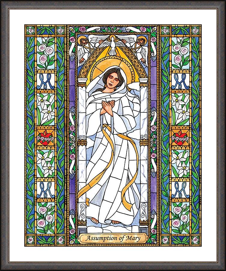 Wall Frame Espresso, Matted - Assumption of Mary by Brenda Nippert - Trinity Stores