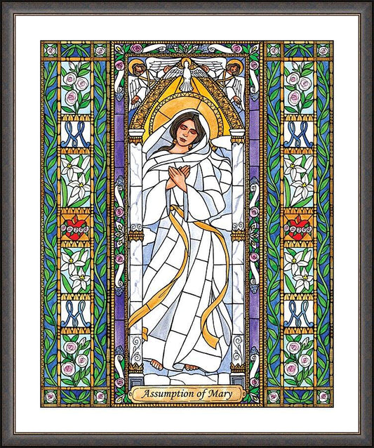 Wall Frame Espresso, Matted - Assumption of Mary by Brenda Nippert - Trinity Stores