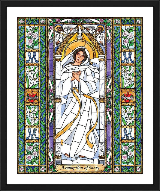Wall Frame Black, Matted - Assumption of Mary by Brenda Nippert - Trinity Stores
