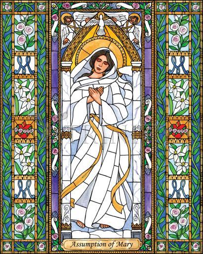 Wall Frame Espresso, Matted - Assumption of Mary by Brenda Nippert - Trinity Stores