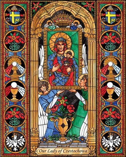 Wall Frame Gold, Matted - Our Lady of Czestochowa by Brenda Nippert - Trinity Stores