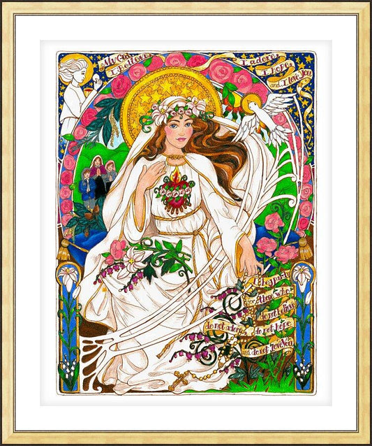 Wall Frame Gold, Matted - Our Lady of Fatima by Brenda Nippert - Trinity Stores