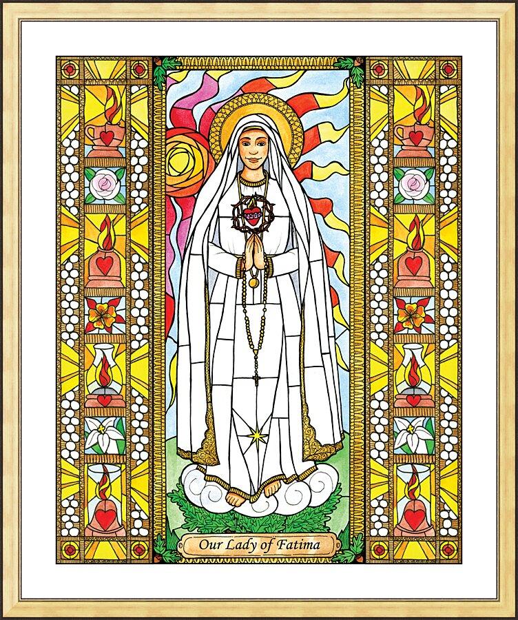 Wall Frame Gold, Matted - Our Lady of Fatima by Brenda Nippert - Trinity Stores