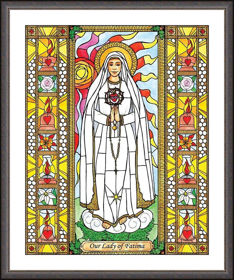 Wall Frame Espresso, Matted - Our Lady of Fatima by Brenda Nippert - Trinity Stores