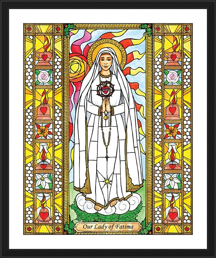 Wall Frame Black, Matted - Our Lady of Fatima by Brenda Nippert - Trinity Stores
