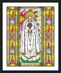 Wall Frame Black - Our Lady of Fatima by B. Nippert