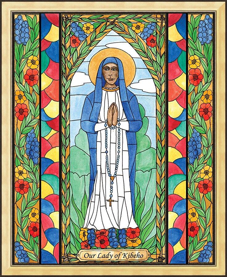 Wall Frame Gold - Our Lady of Kibeho by Brenda Nippert - Trinity Stores