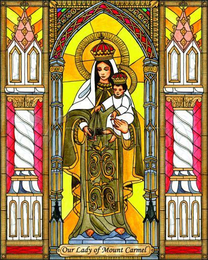 Wall Frame Black, Matted - Our Lady of Mt. Carmel by Brenda Nippert - Trinity Stores