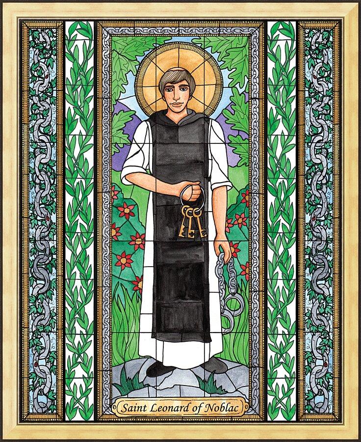 Wall Frame Gold - St. Leonard of Noblac by Brenda Nippert - Trinity Stores