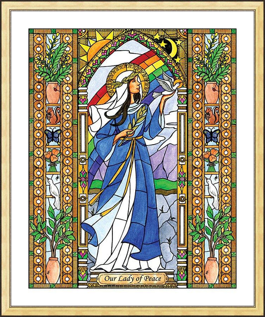 Wall Frame Gold, Matted - Our Lady of Peace by B. Nippert