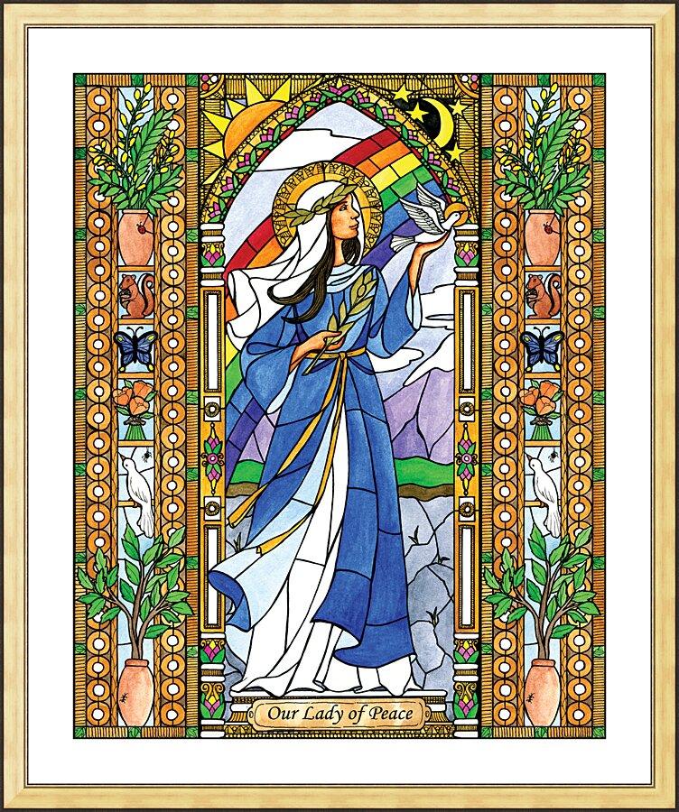 Wall Frame Gold, Matted - Our Lady of Peace by Brenda Nippert - Trinity Stores