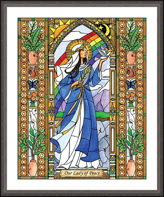 Wall Frame Espresso, Matted - Our Lady of Peace by B. Nippert