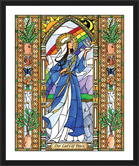 Wall Frame Black, Matted - Our Lady of Peace by B. Nippert