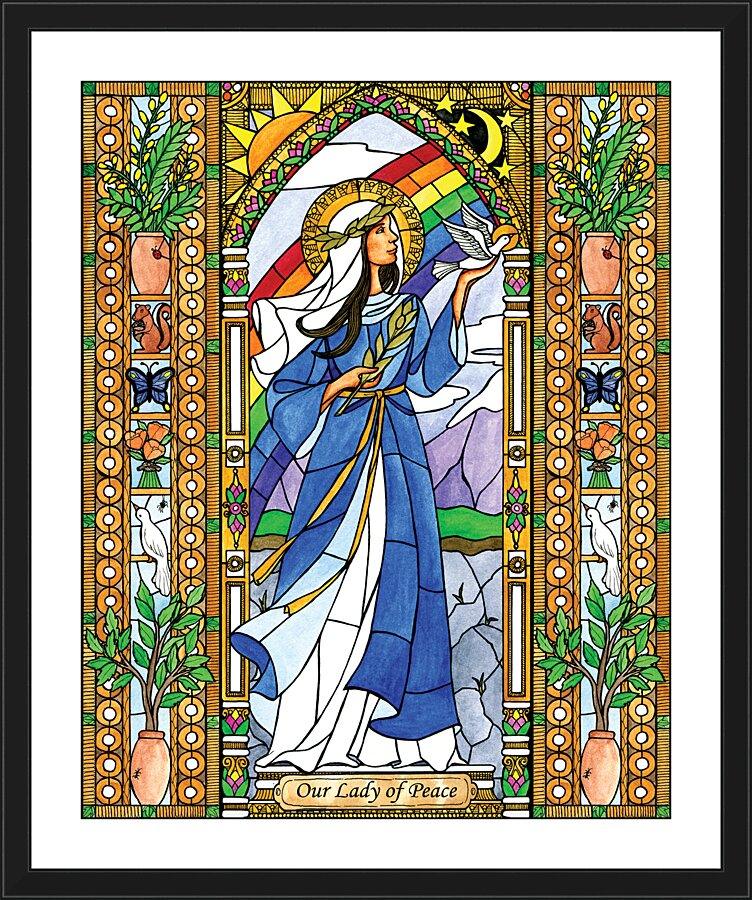 Wall Frame Black, Matted - Our Lady of Peace by Brenda Nippert - Trinity Stores