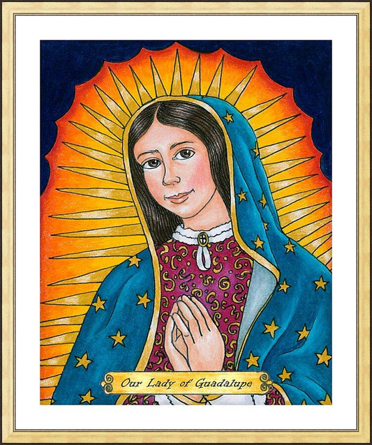 Wall Frame Gold, Matted - Our Lady of Guadalupe by Brenda Nippert - Trinity Stores