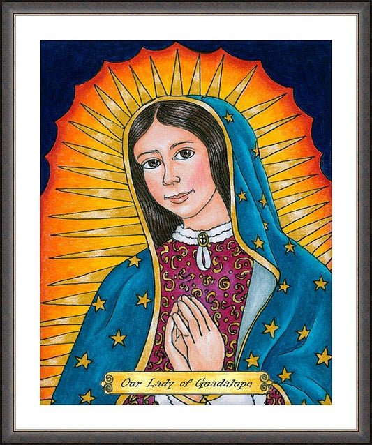 Wall Frame Espresso, Matted - Our Lady of Guadalupe by Brenda Nippert - Trinity Stores