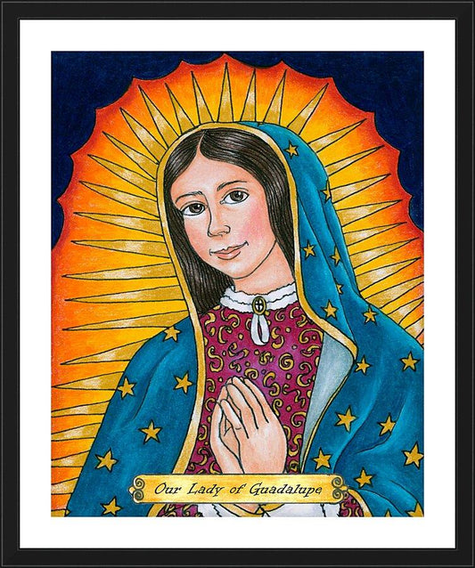 Wall Frame Black, Matted - Our Lady of Guadalupe by Brenda Nippert - Trinity Stores