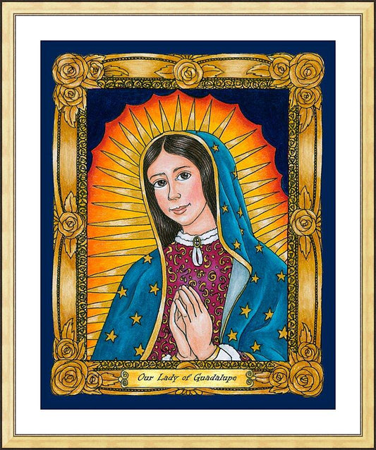 Wall Frame Gold, Matted - Our Lady of Guadalupe by Brenda Nippert - Trinity Stores