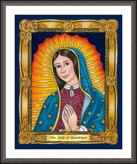 Wall Frame Espresso, Matted - Our Lady of Guadalupe by Brenda Nippert - Trinity Stores