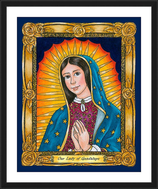 Wall Frame Black, Matted - Our Lady of Guadalupe by B. Nippert