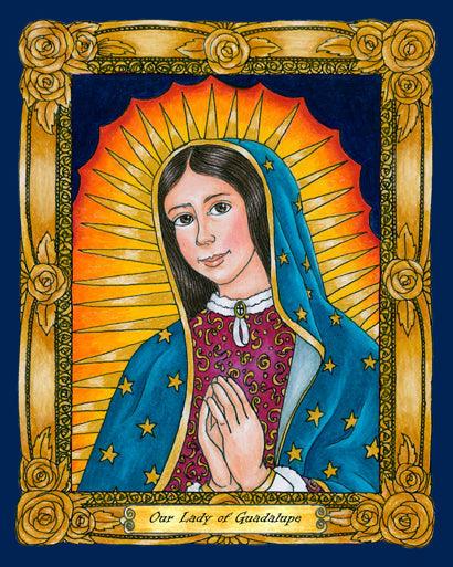 Wall Frame Black, Matted - Our Lady of Guadalupe by Brenda Nippert - Trinity Stores
