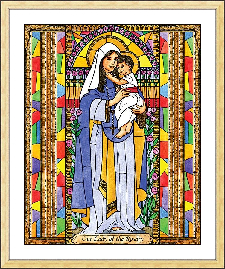 Wall Frame Gold, Matted - Our Lady of the Rosary by Brenda Nippert - Trinity Stores