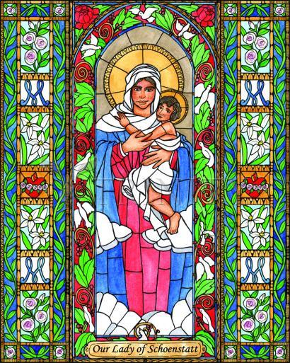 Wall Frame Espresso, Matted - Our Lady of Schoenstatt by Brenda Nippert - Trinity Stores