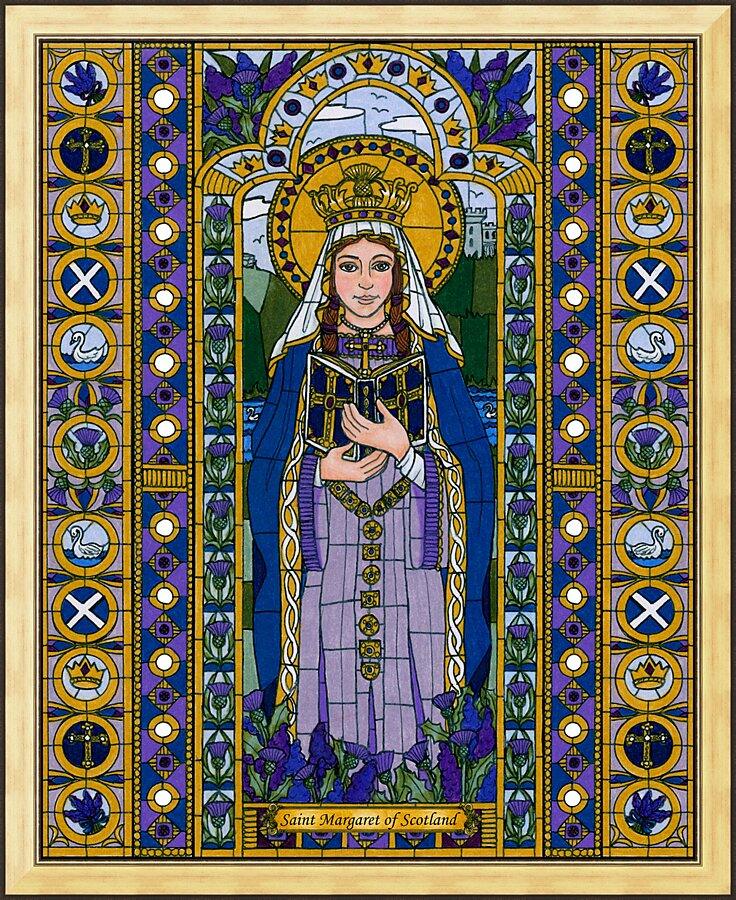 Wall Frame Gold - St. Margaret of Scotland by Brenda Nippert - Trinity Stores