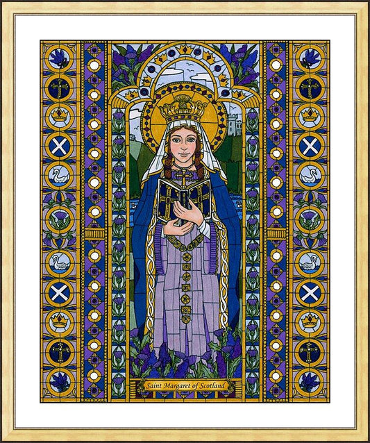 Wall Frame Gold, Matted - St. Margaret of Scotland by Brenda Nippert - Trinity Stores