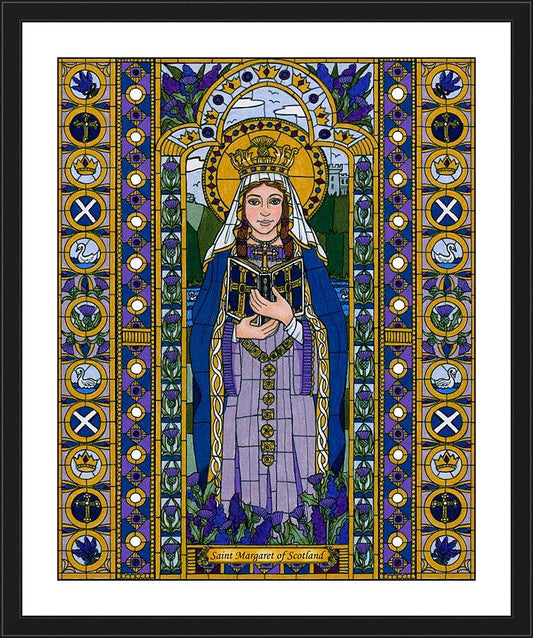 Wall Frame Black, Matted - St. Margaret of Scotland by Brenda Nippert - Trinity Stores