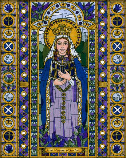 Wall Frame Black, Matted - St. Margaret of Scotland by Brenda Nippert - Trinity Stores