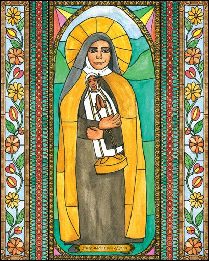 Wall Frame Espresso, Matted - St. Maria Lucia of Jesus by Brenda Nippert - Trinity Stores