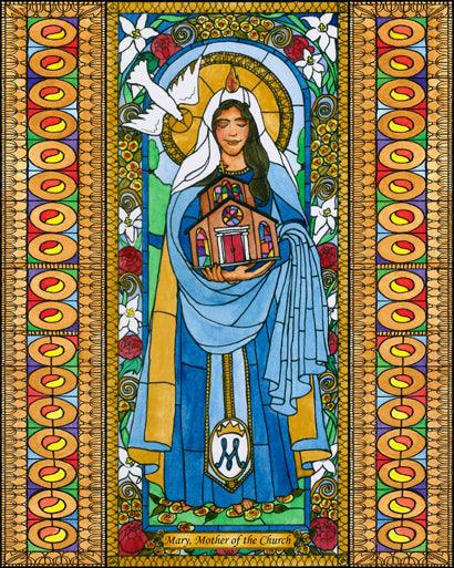 Acrylic Print - Mary, Mother of the Church by Brenda Nippert - Trinity Stores