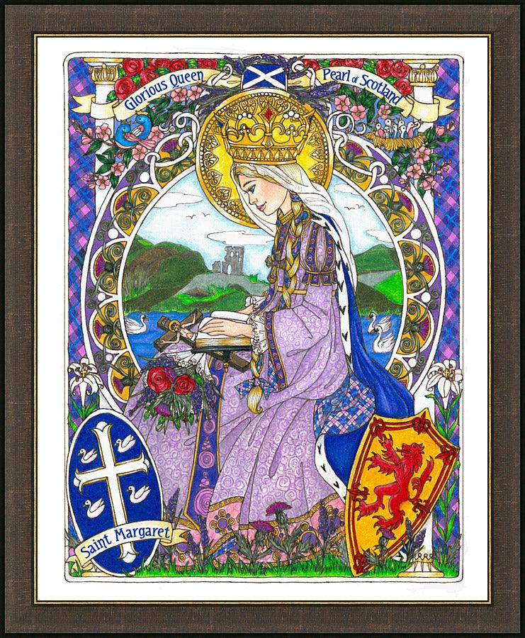 Wall Frame Espresso - St. Margaret of Scotland by Brenda Nippert - Trinity Stores
