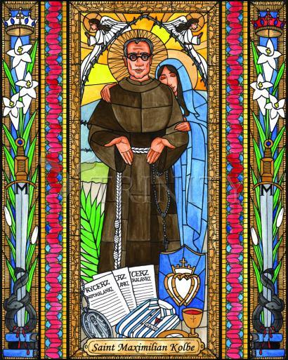 Wall Frame Gold, Matted - St. Maximilian Kolbe by Brenda Nippert - Trinity Stores