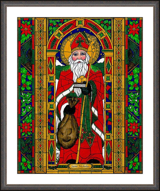 Wall Frame Espresso, Matted - St. Nicholas by Brenda Nippert - Trinity Stores
