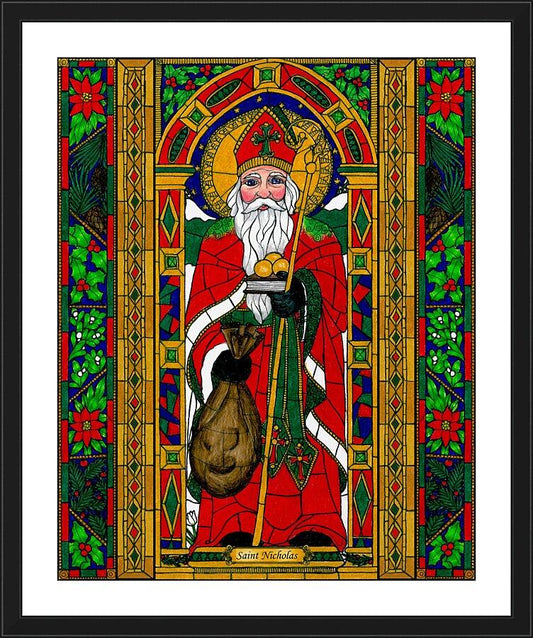 Wall Frame Black, Matted - St. Nicholas by Brenda Nippert - Trinity Stores