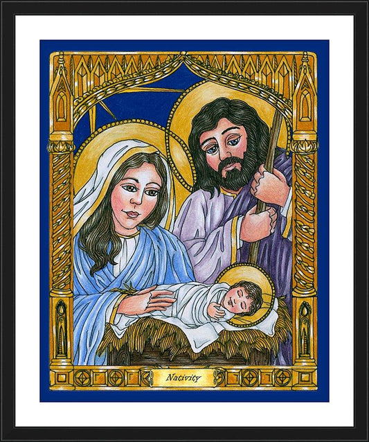 Wall Frame Black, Matted - Nativity by Brenda Nippert - Trinity Stores